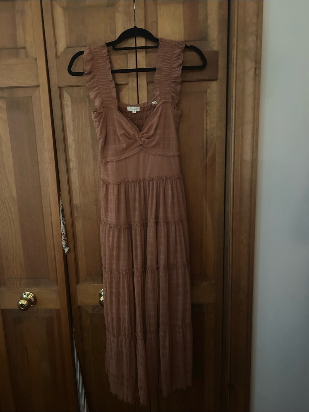 Max Studio London Women’s Sz S Flowy Boho Dusty Pink Dress